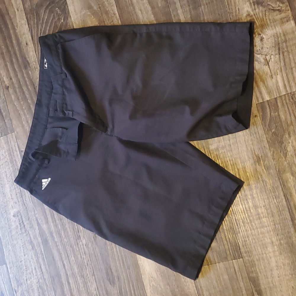adidas Black Men's Athletic Shorts with Small White Logo